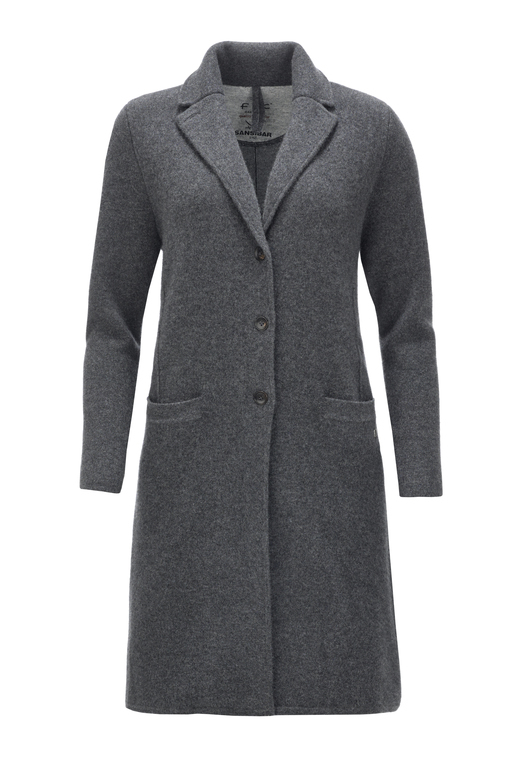 Damen Coat doubleface cooked HS1076 , black grey, XL