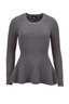 Damen Pullover Schößchen , dark grey, XL