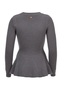 Damen Pullover Schößchen , dark grey, XL