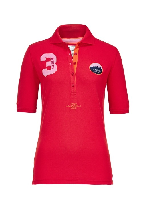 Damen Poloshirt LA MASSA , red, XL 