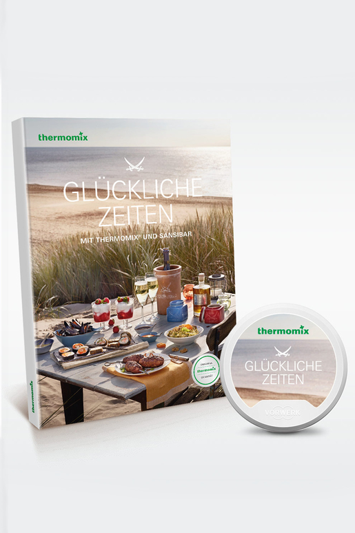 Thermomix Set "Glückliche Zeiten" Kochbuch + Rezept-Chip 