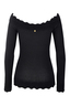 Damen Pullover Off-Shoulder Art. 928 , black, XL 