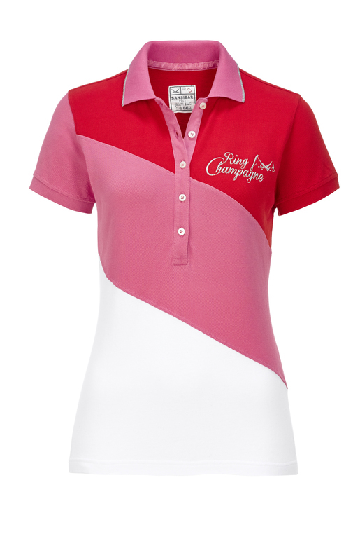 Damen Poloshirt RING FOR CHAMPAGNE , red, XXS 