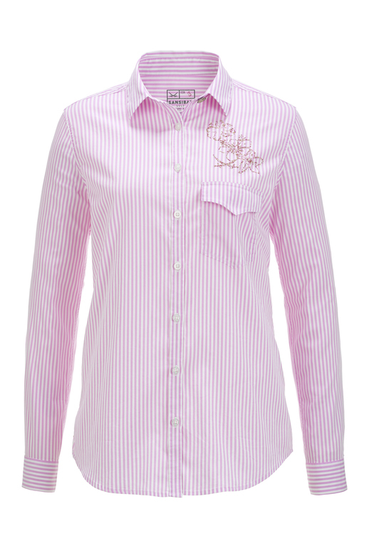 Damen Bluse STRIPES , white / pink, M 