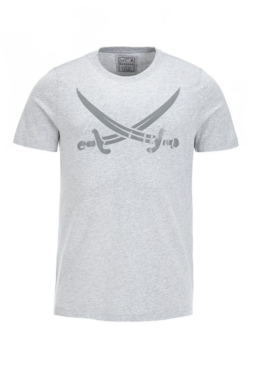 Herren T-Shirt SWORDS LAUT , silvermelange, L 