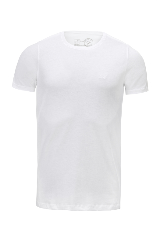 Herren T-Shirt PIMA COTTON Crew-Neck , white, S 