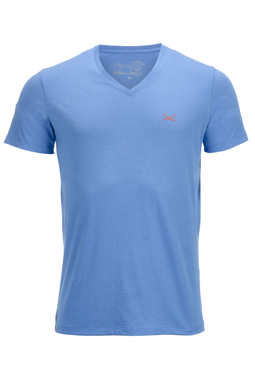 Herren T-Shirt PIMA COTTON V-Neck , BLUE, XXXXL 