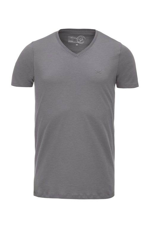 Herren T-Shirt PIMA COTTON V-Neck , graphite, XXXL 
