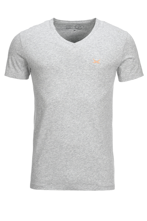 Herren T-Shirt PIMA COTTON V-Neck , GREYMELANGE, XL 