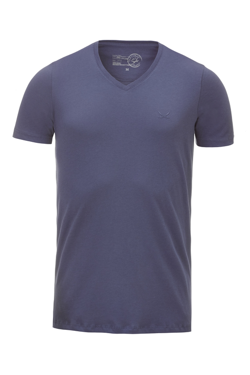 Herren T-Shirt PIMA COTTON V-Neck , rauchblau, XL 