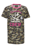 Girls T-Shirt Crew , Camouflage light, 128/134 