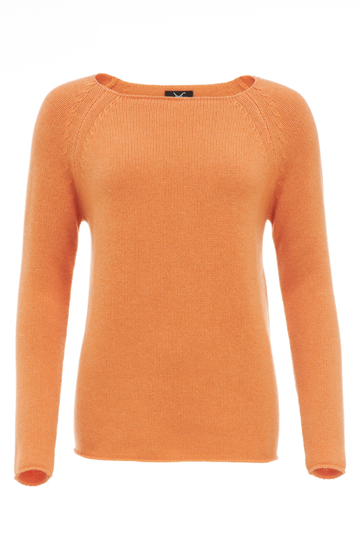 Damen Pullover Basic Art 904 , Orange, XS 