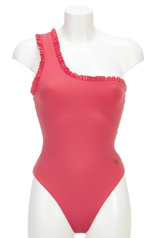One Shoulder Swimsuit , coral, XS 