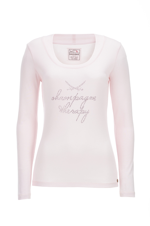 Damen Longsleeve CHAMPAGNE THERAPY , rosa, S 