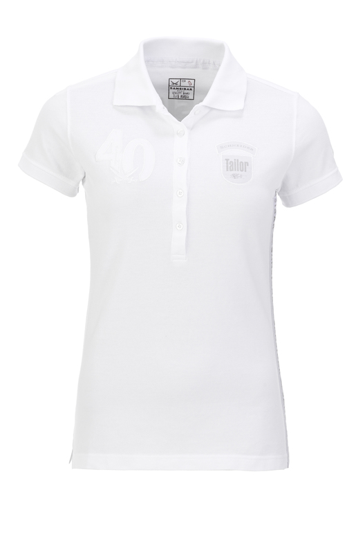 Damen Poloshirt Tone-in-Tone , white, XXS 