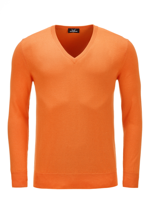 Herren Pullover Classic , Orange, S 