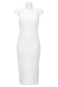 Damen Kleid Rippe , white, XL 