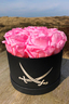 Sansibar Rosenbox Rundbox  schwarz/rosa 10-12 Köpfe 
