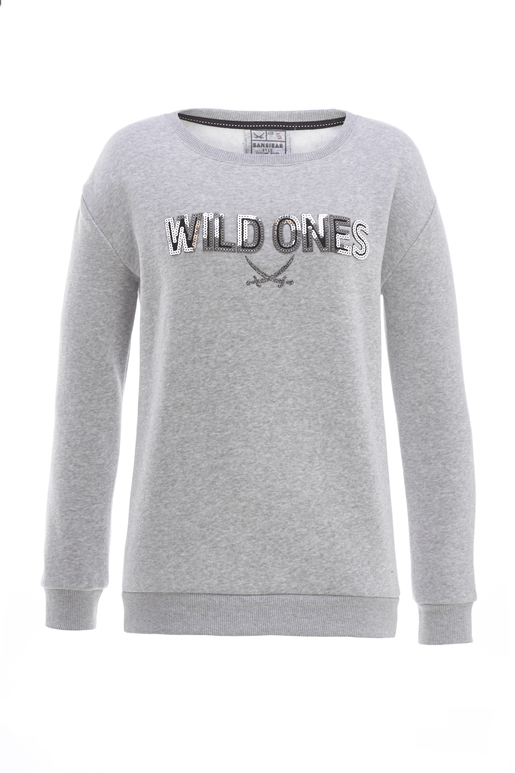 Damen Sweater WILD ONES , silvermelange, S 