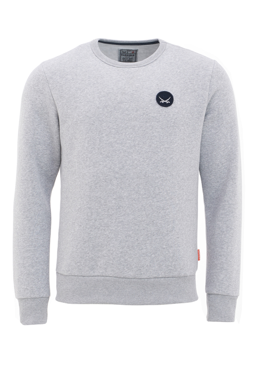 Herren Sweater Logo , silvermelange, XS 
