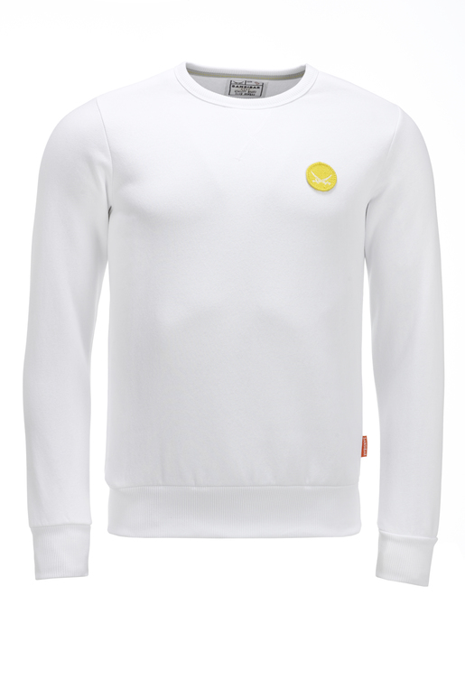 Herren Sweater Logo , white, M 