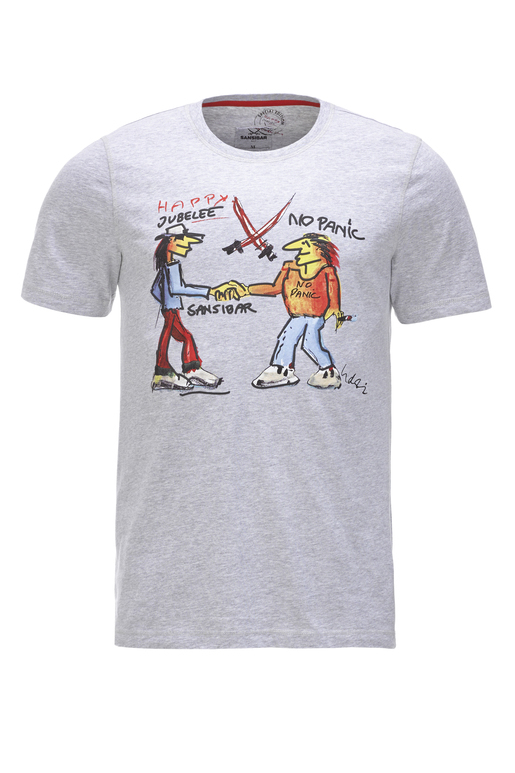 Herren T-Shirt "HAPPY JUBILEE" , silvermelange, XS 