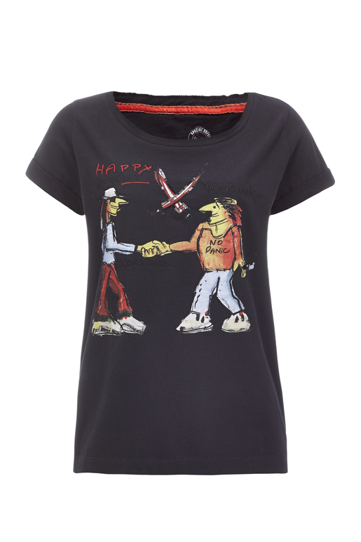 Damen T-Shirt "HAPPY JUBILEE" , black, XXS 