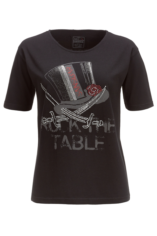 Damen T-Shirt ROCK THE TABLE , black, XXXL 