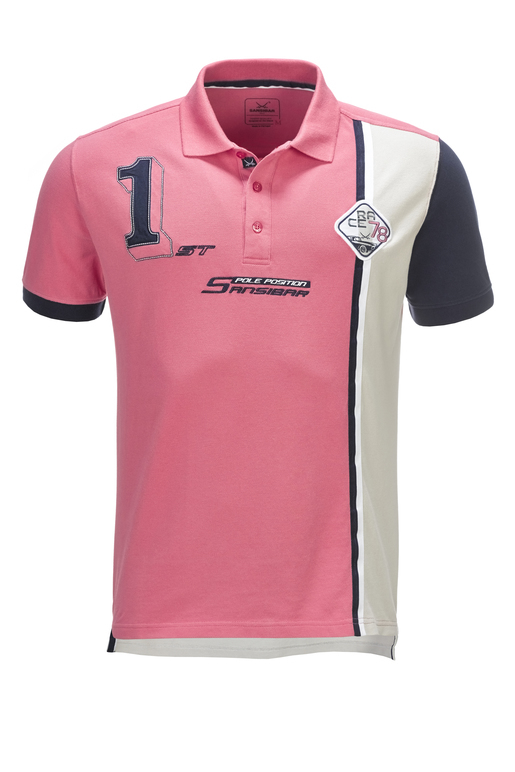 Herren Poloshirt RACE , pink, M 