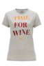 Damen T-Shirt TIME FOR WINE , greymelange, L 