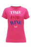 Damen T-Shirt TIME FOR WINE , pink, XXXL 