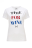 Damen T-Shirt TIME FOR WINE , white, XL 