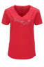 Damen T-Shirt BE HAPPY , red, XXS 
