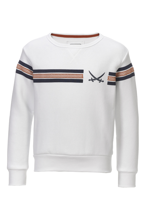 Kinder Unisex Sweater STRIPES , white, 128/134 