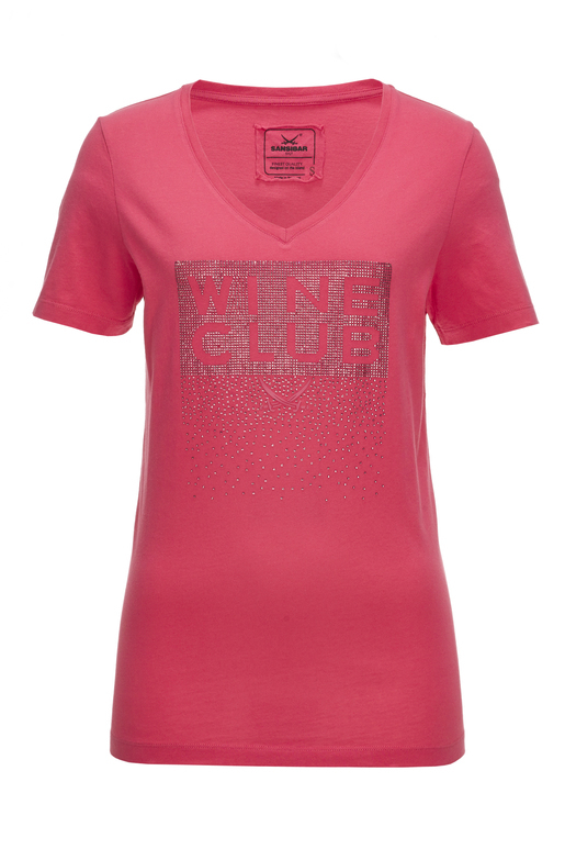 Damen T-Shirt WINE CLUB , PINK, XS 