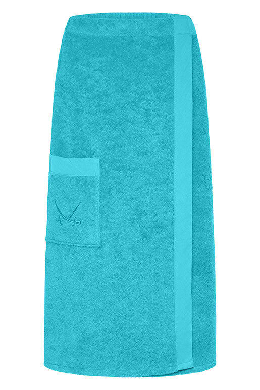 Sansibar Sarong mit bestickter Tasche , 80X145, TÜRKIS 