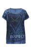 Damen T-Shirt RESPECT , BLUE, XXS 
