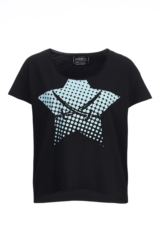 Damen T-Shirt STAR , BLACK, XXL 
