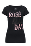 Damen T-Shirt ROSÉ ALL DAY , BLACK, M 