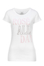 Damen T-Shirt ROSÉ ALL DAY , WHITE, M 