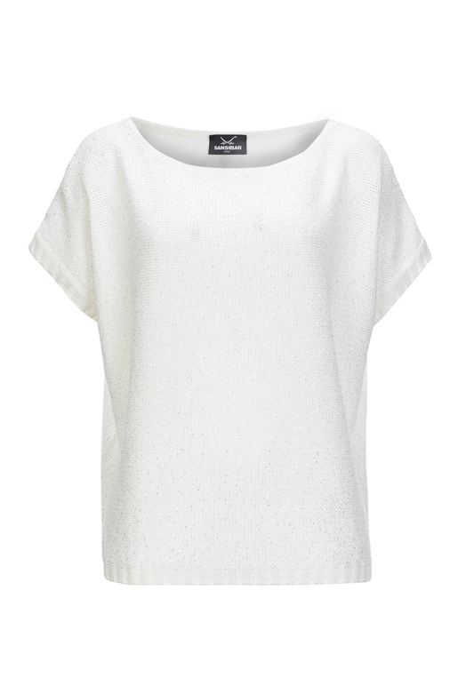 Damen Cashmere Top , WHITE, XL 