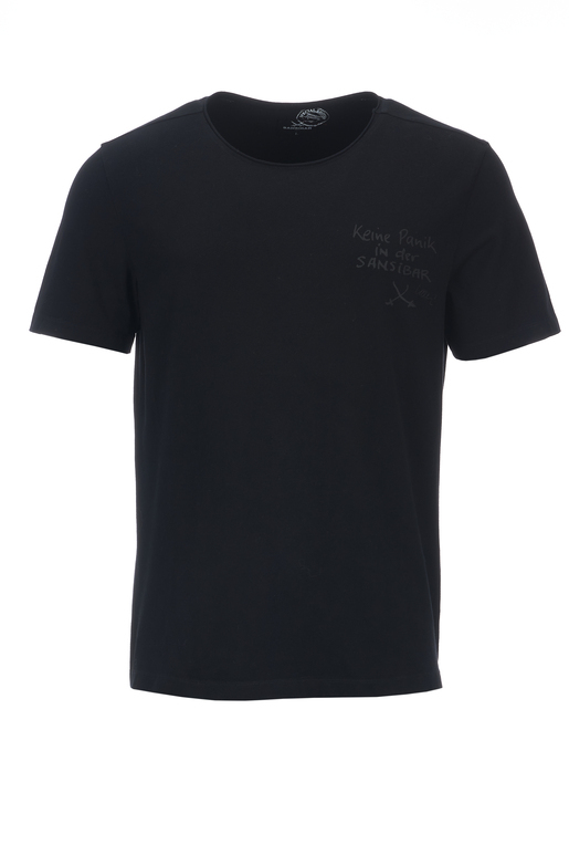 Herren T-Shirt UDO KEINE PANIK , BLACK, S 
