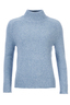 Damen CashSilk Mock Neck Pullover , BLUE MELANGE, XL 