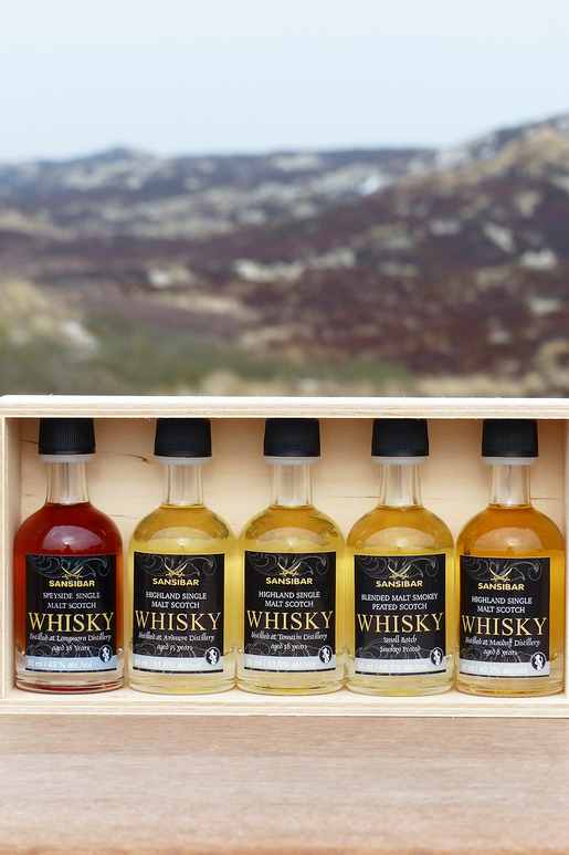 Whisky Tasting Set in Holzkiste 5x 5cl