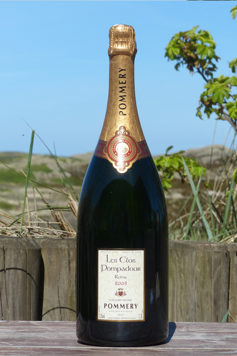 2003er Pommery Champagner Les Clos Pompadour Holzkiste 12,5 %Vol Magnum 1,5Ltr