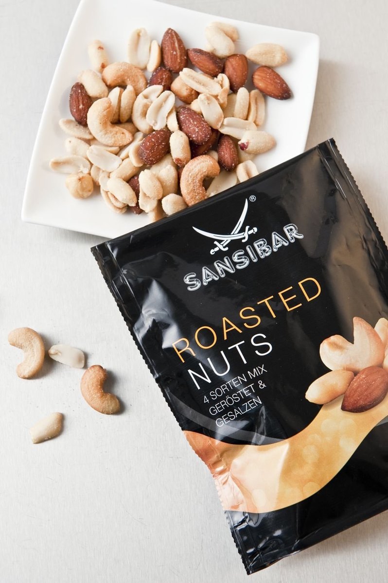 Sansibar Nüsse Roasted Nuts 4 Sorten Mix geröstet & gesalzen 125 gr. 125g 