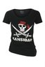 Damen T-Shirt SKULL , Black, Gr. XXS