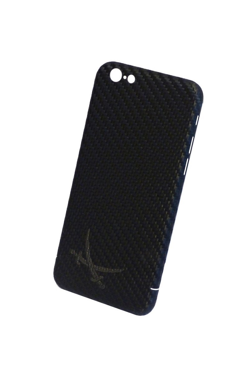 Iphone 6 Carbon Hülle/Cover schwarz mit Logo anthrazit 