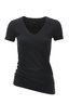 Damen T-Shirt V-Ausschnitt BASIC 0113, Black, Gr. XXL