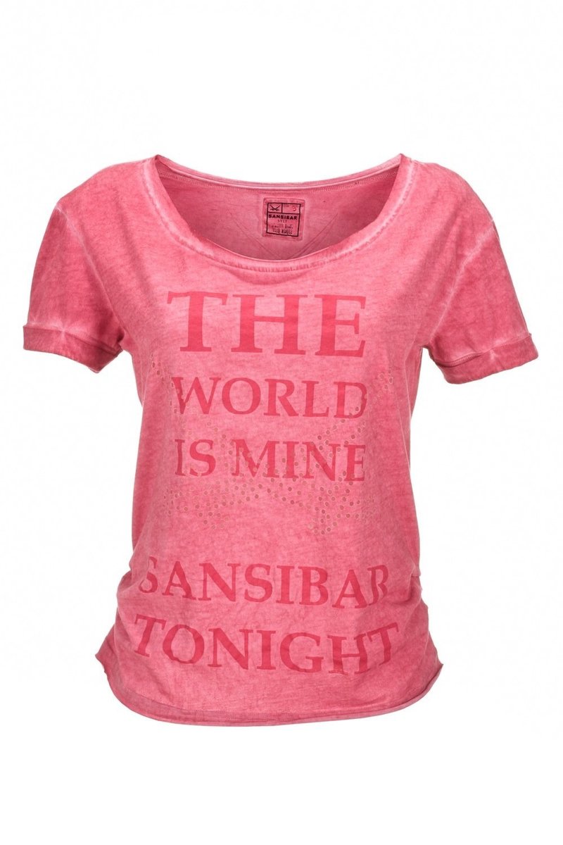 Damen T-Shirt THE WORLD IS MINE 0113, Camelie, Gr. XXL